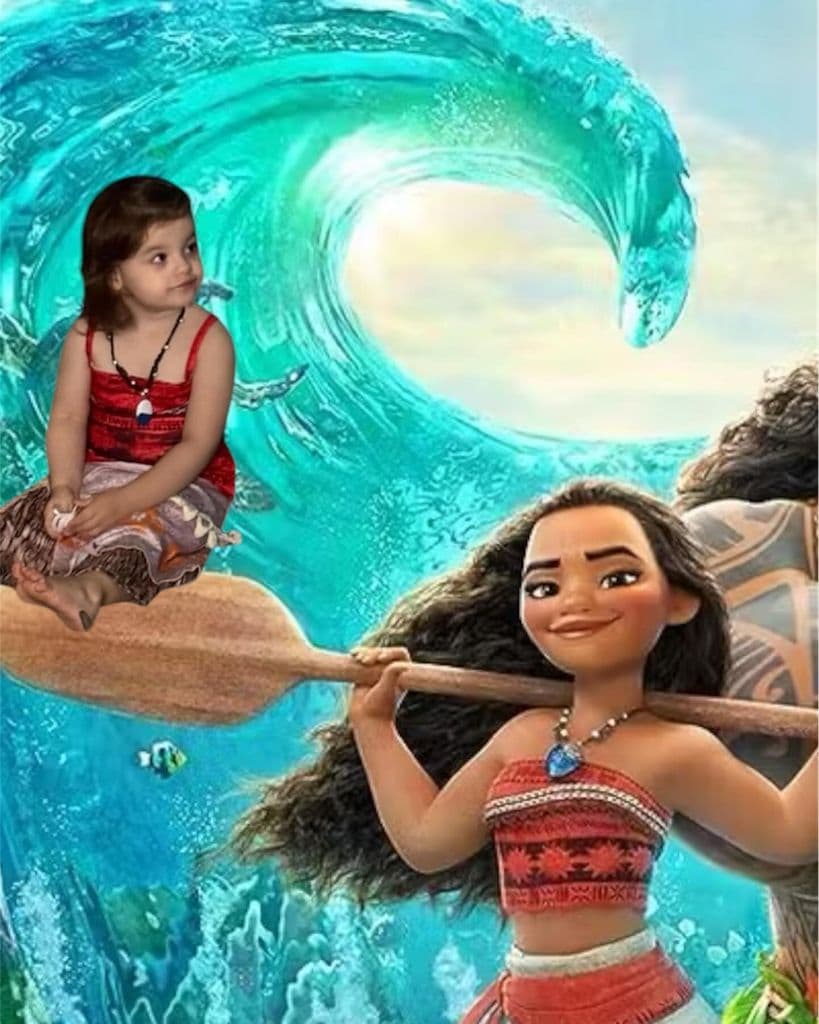 Brianna se convirtió en una versión miniatura de Moana.