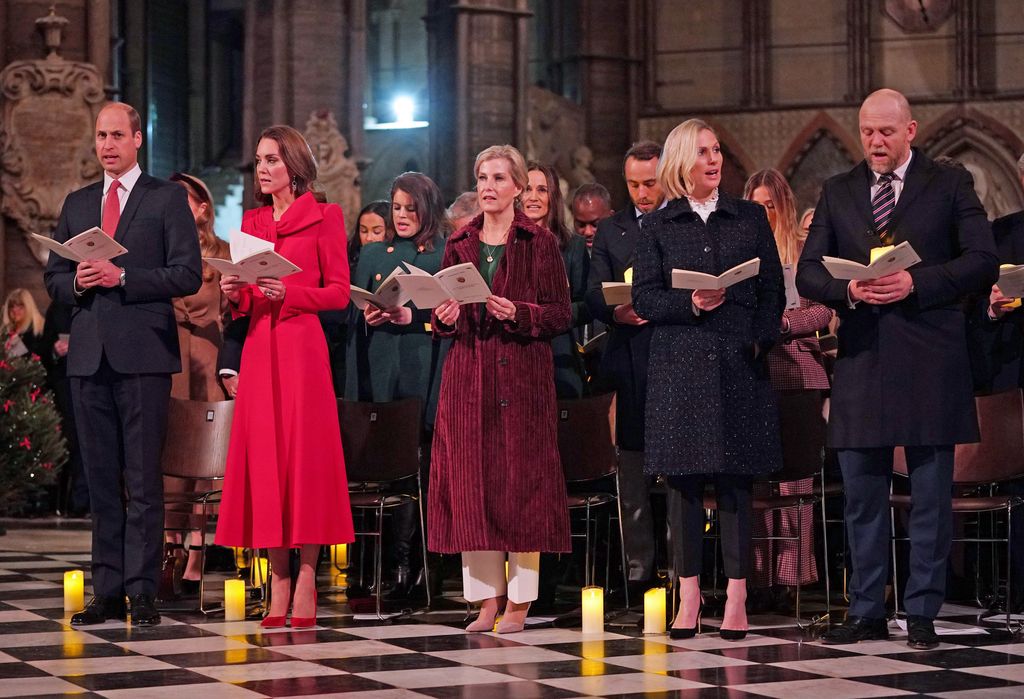 Concierto de Villancicos el 8 de diciembre de 2021 con el príncipe Guillermo, Kate Middleton , Sophie de Edimburgo, Zara Tindall y Mike Tindall