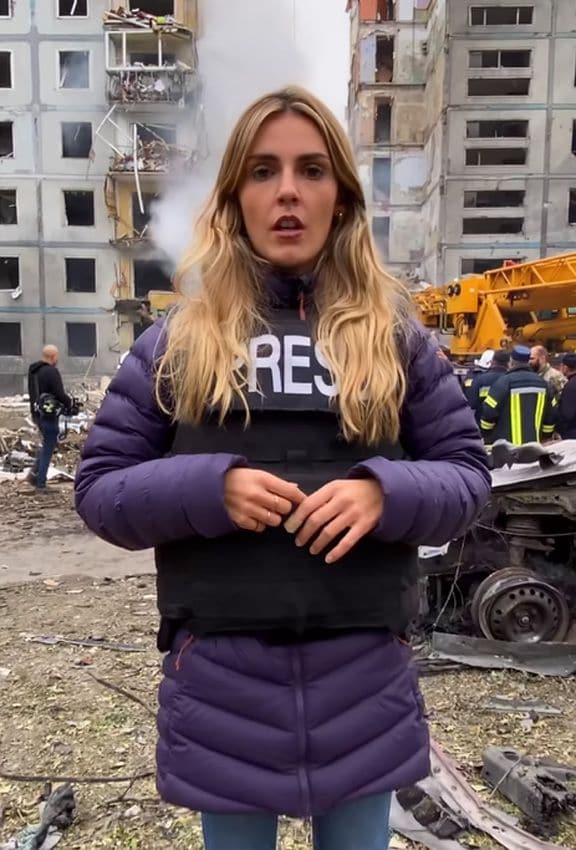 Laura de Chiclana, reportera de guerra en Ucrania