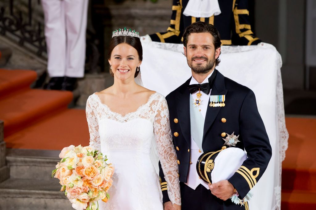 La pareja en su día de boda hace casi diez años.