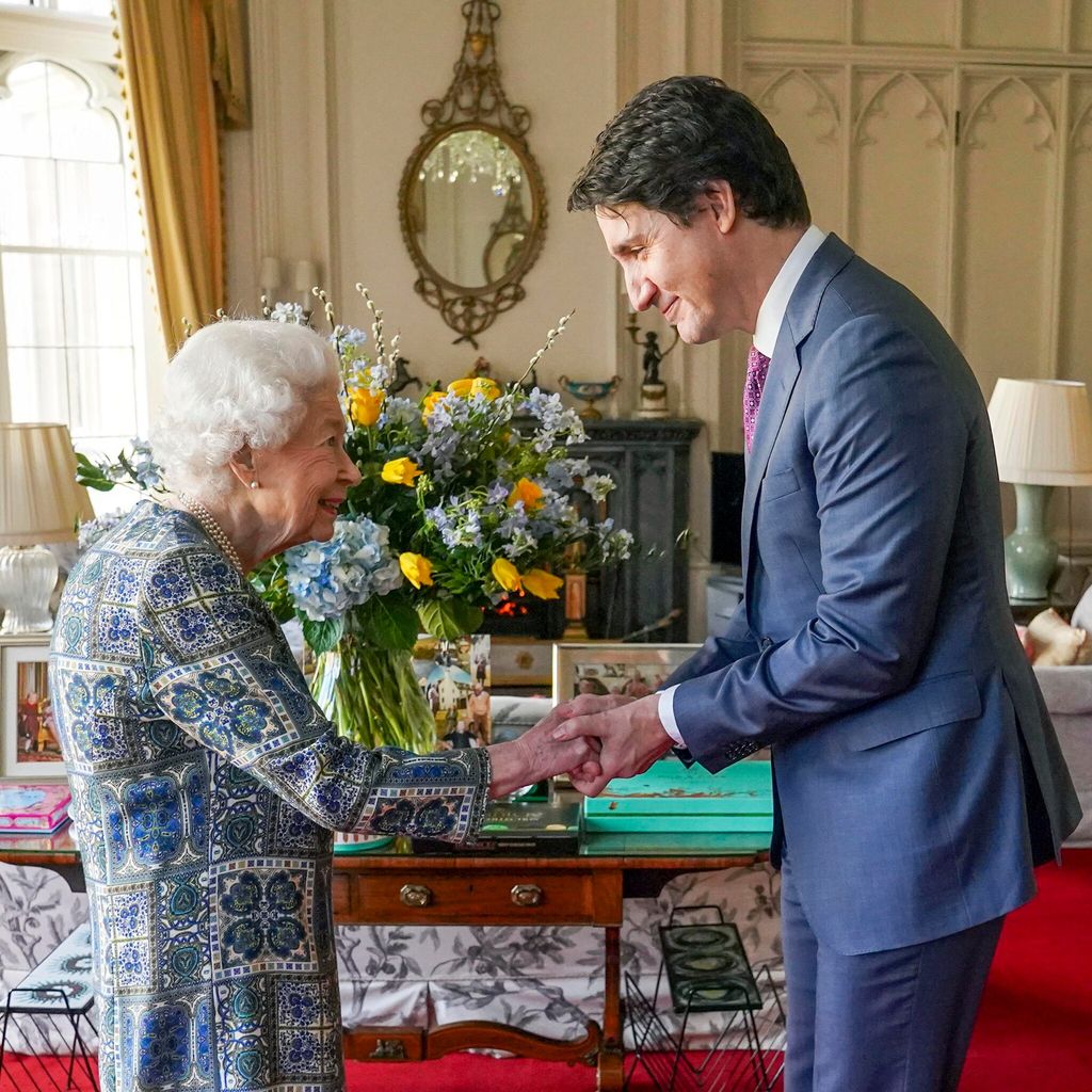 queen elizabeth ii receives canadian prime minister justin trudeau at windsor castle