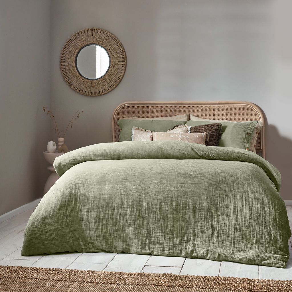 Bedding in green tones