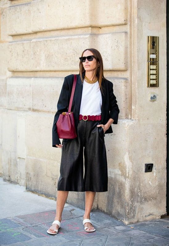 Chloé Harrouche  cropped black pants streetstyle