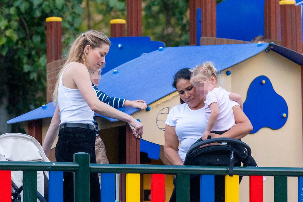 Amber Heard en Madrid con su hija Oonagh