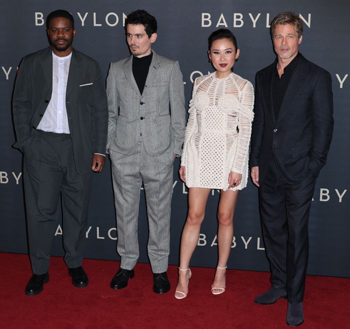 Brad Pitt en el estreno de Babylon en París