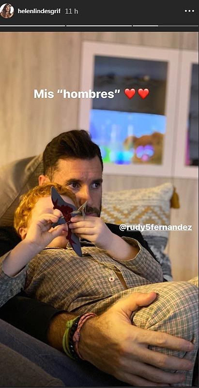 Helen Lindes comparte un adorable momento de sus 'dos hombres' y Rudy Fernández se derrite