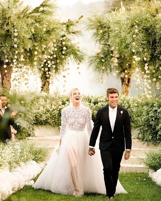 Chiara Ferragni y Fedez en el día de su boda, en septiembre de 2018