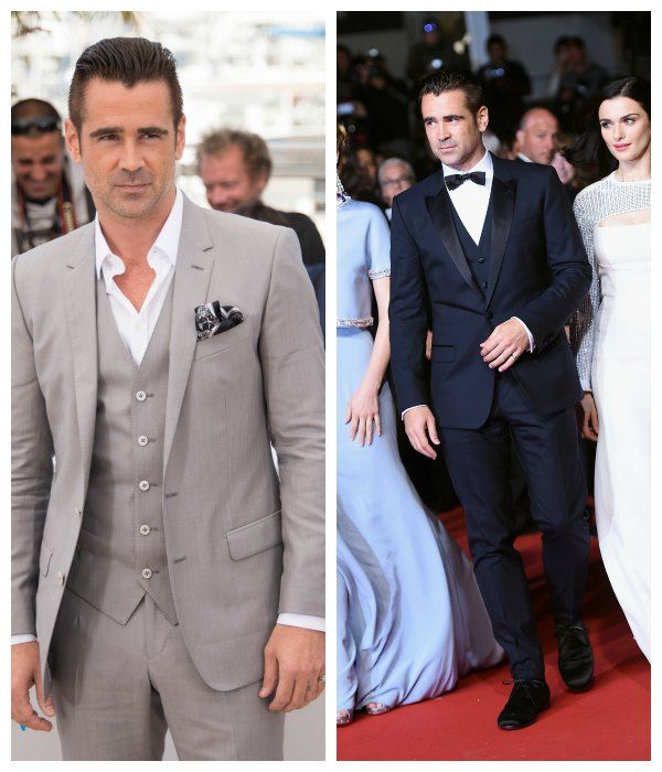 Colin Farrell, uno de los mejor vestidos de Cannes, con esmoquin tres piezas y pajarita skinny.
