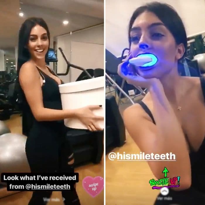 Georgina Rodríguez utiliza el producto favorito de las 'celebs' para blanquear sus dientes