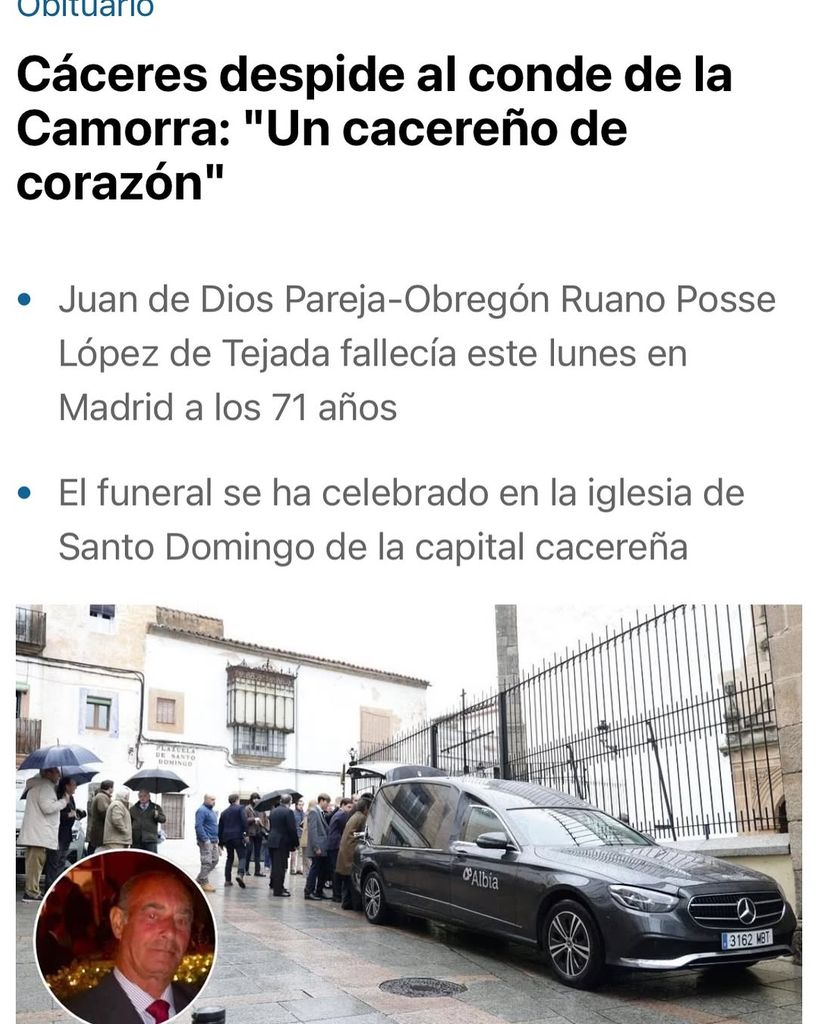 Funeral de Juan de Dios Pareja-Obregón, conde de la Camorra