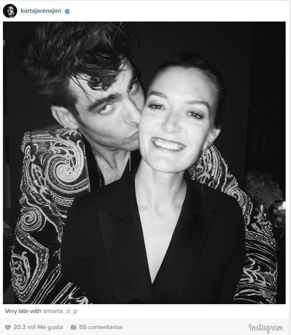 Marta estuvo en la fiesta de Jon Kortajarena, como mostró el modelo en su cuenta de Instagram
