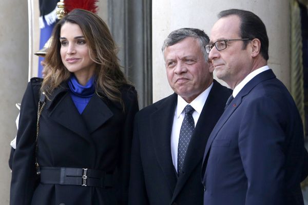 Francois Hollande ha recibido a Abdalá y Rania de Jordania en el Palacio del Elíseo
