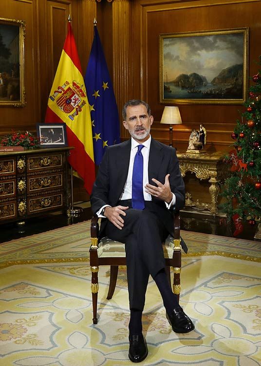 El rey Felipe durante el Mensaje de Navidad