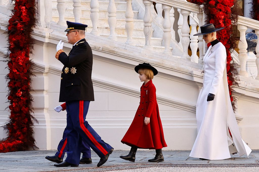 Alberto de Mónaco, Charlene de Mónaco, Gabriella de Monaco en el Día Nacional de 2022