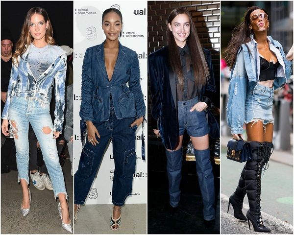 Schynaider Garnero, Jourdan Dunn, Irina Shayk y Winnie Harlow con conjuntos en denim