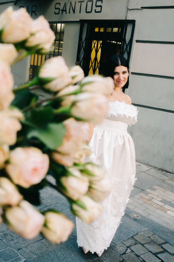 Vestido para novias con mucho pecho de Madrid Manso