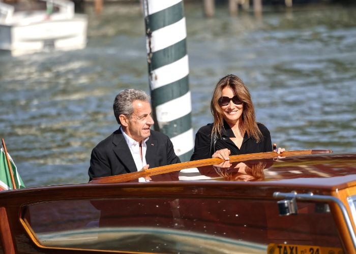 Carla Bruni y Nicolas Sarkozy en el Festival de Venecia