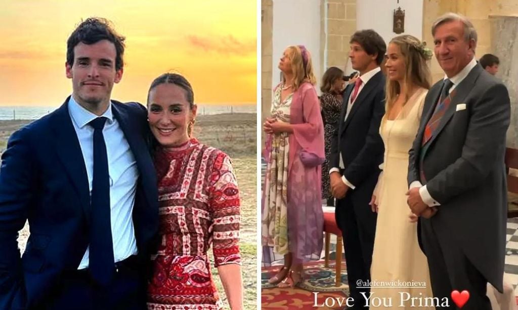 Alejandra Fenwick Onieva, en el día de su boda, junto a su padre, Mark Fenwick, en una fotografía realizada por Iñigo Onieva.