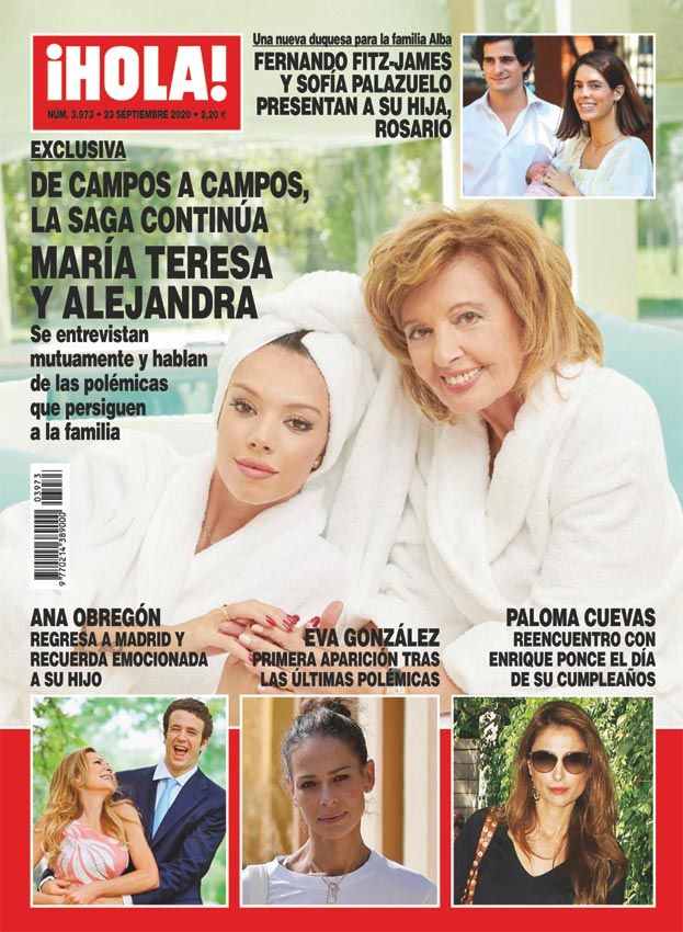 Portada de ¡HOLA!, con Alejandra Rubio y María Teresa Campos