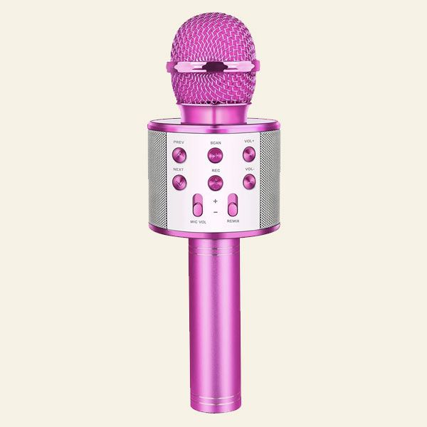 microfono rosa karaoke infantil