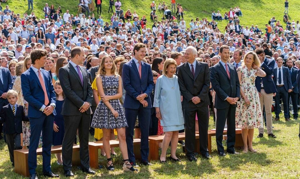 Maria Carolina de Liechtenstein en el Dia Nacional en agosto del año 2019 junto a su familia