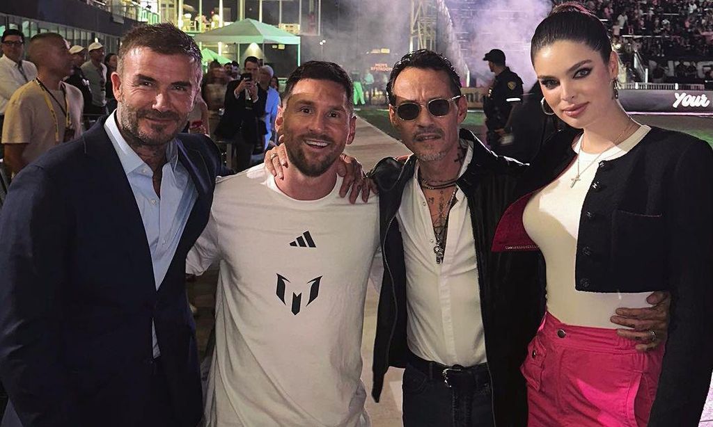 Marc y Nadia con Messi y Beckham