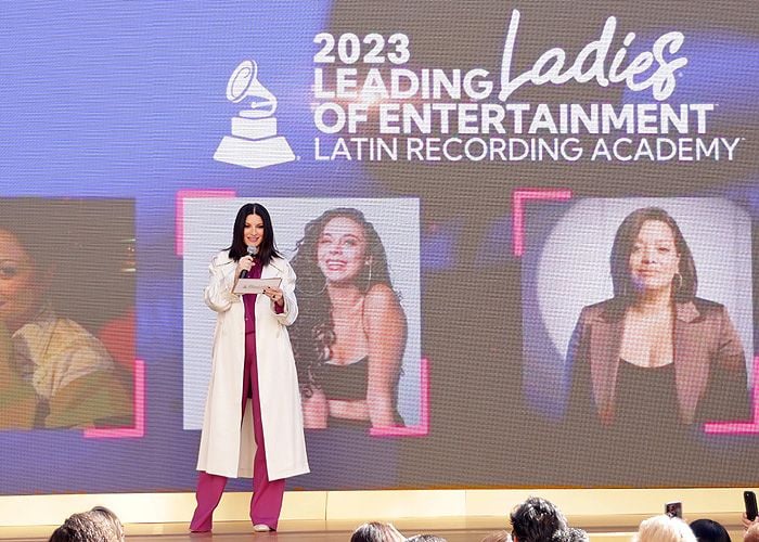 Laura Pausini en la rueda de prensa de los Grammy Latinos 