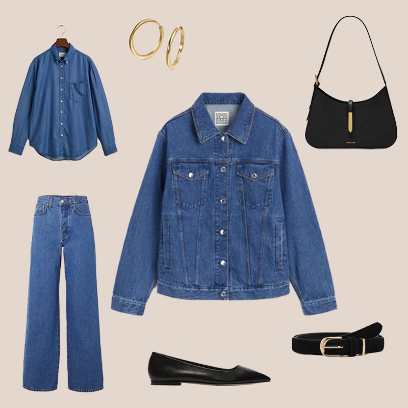 look with denim jacket