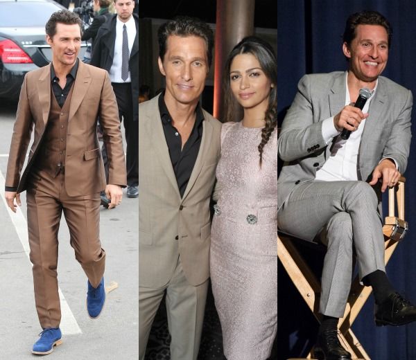 Tres trajes en color claro, un must del armario de Matthew McConaughey.
