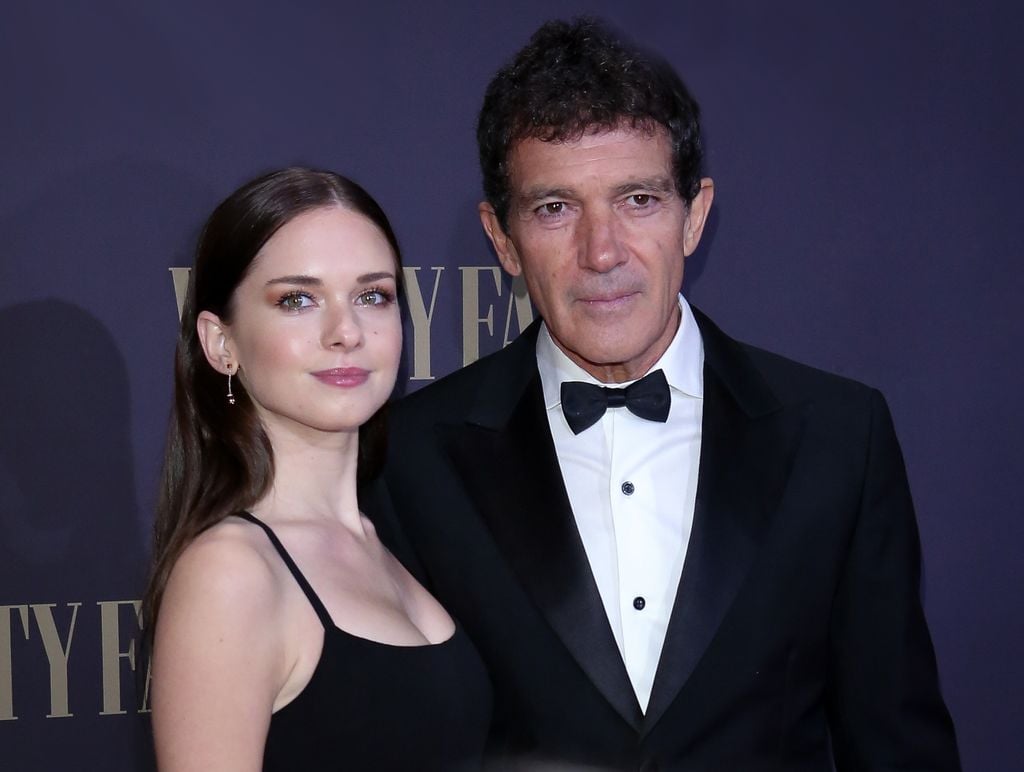 Antonio Banderas and his daughter Stella del Carmen Banderas attends the Vanity Fair awards 2019 at the Royal Theater on November 25, 2019 in Madrid, Spain. (Photo by Pablo Cuadra/WireImage)