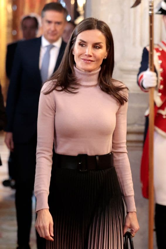 reina Letizia falda plisada