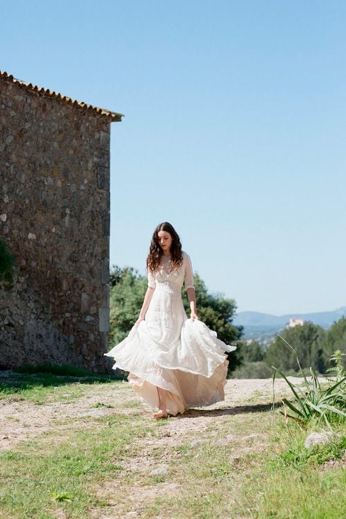 vestido novia lino