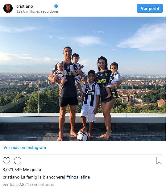 Las tiernas fotografías familiares de Cristiano y Georgina en su nueva etapa italiana