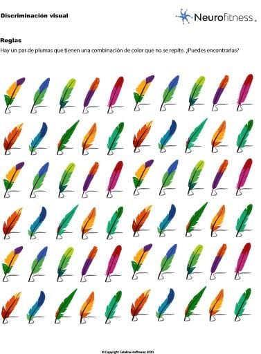 Ejercicio de neurofitness de discriminación visual