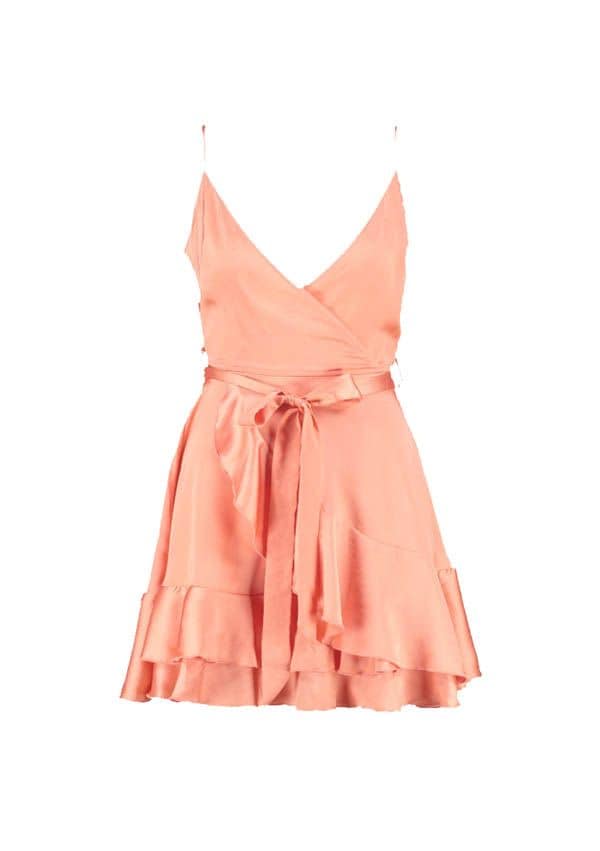 vestido satinado naranja