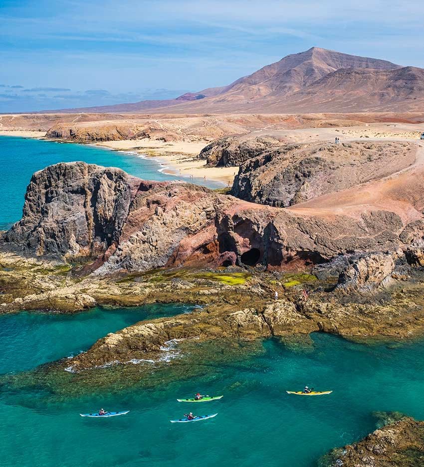 Kayak en las playas del Papagayo, Lanzarote