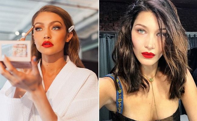 las hermanas Hadid adoran los labiales rojos