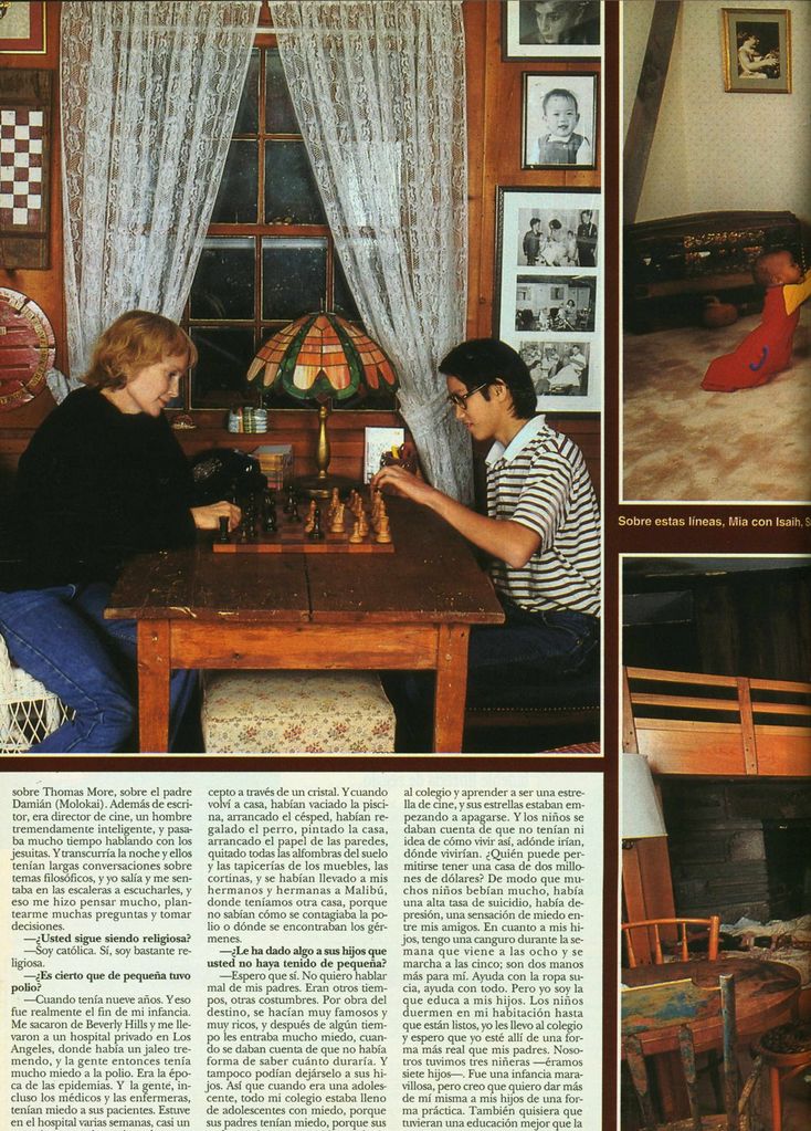 Mia Farrow habla en ¡HOLA! en noviembre de 1992