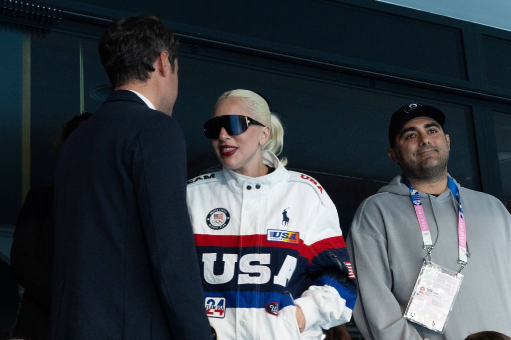 Lady Gaga y Michael Polansky viendo los Juegos Olímpicos en París el 28 de julio de 2024