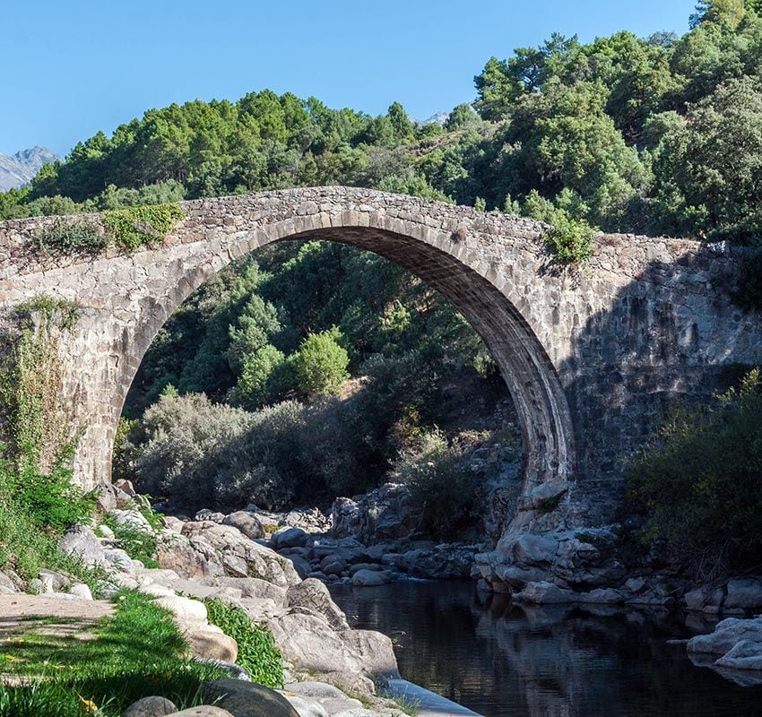 Pozas y puente en La Vera, Cáceres