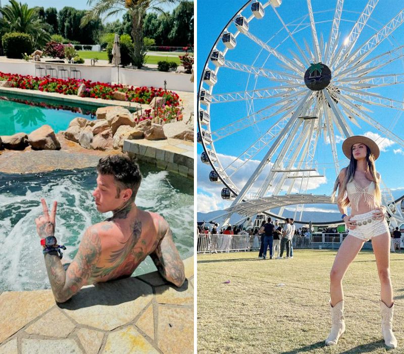 Fedez y Garance Authié en Coachella