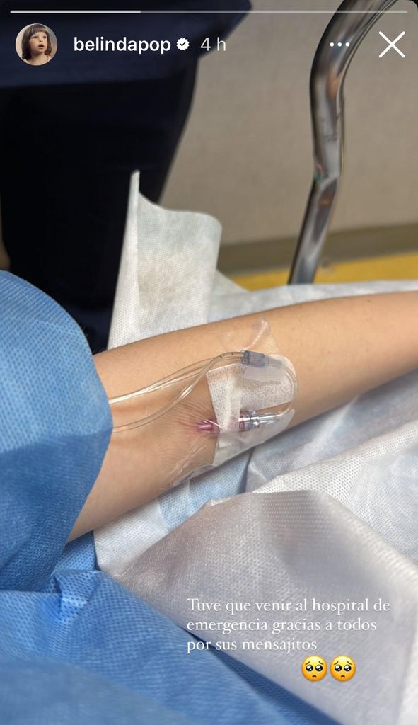 Belinda compartió esta fotografía de su estado de salud, a inicios de este mes.