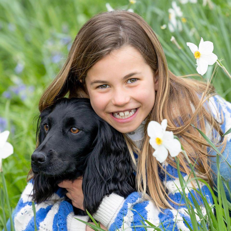 second photo of princess charlotte featuring furry family member released on 8th birthday 