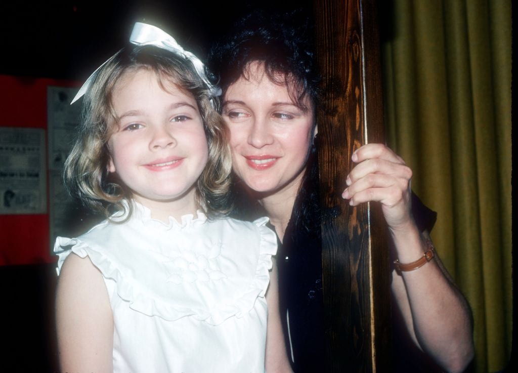 Drew Barrymore con su madre 