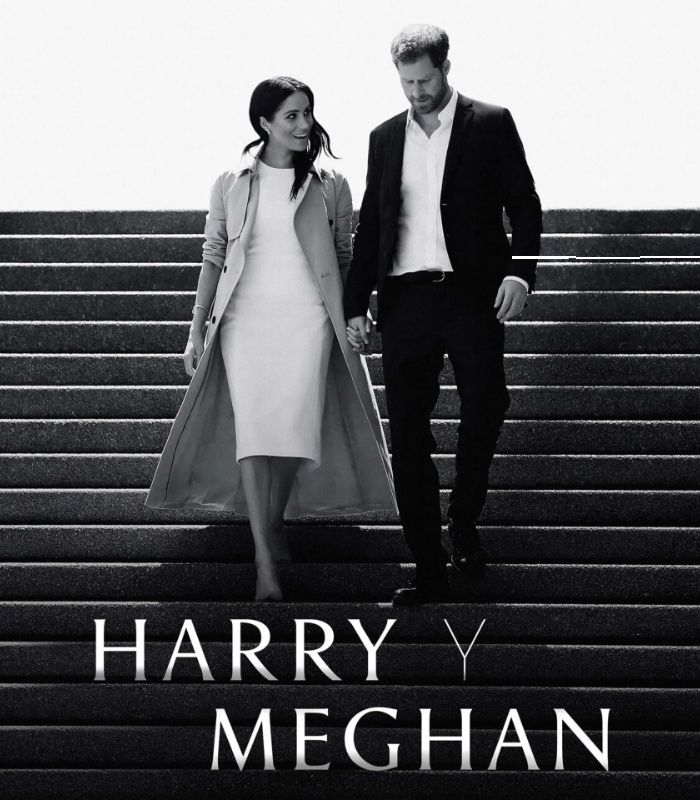 Harry y Megan posando para Netflix