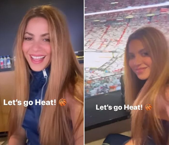 Shakira en un partido de baloncesto en Miami