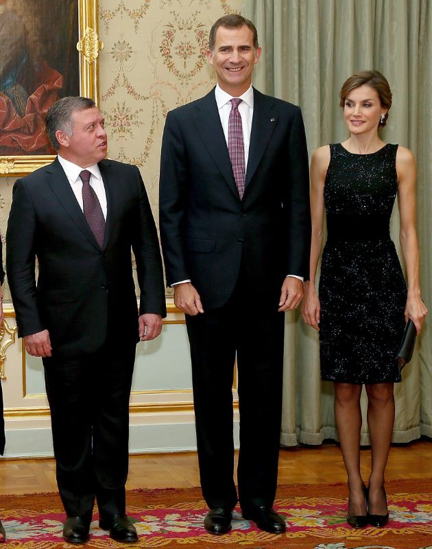 Abdalá de Jordania con los reyes Felipe y Letizia