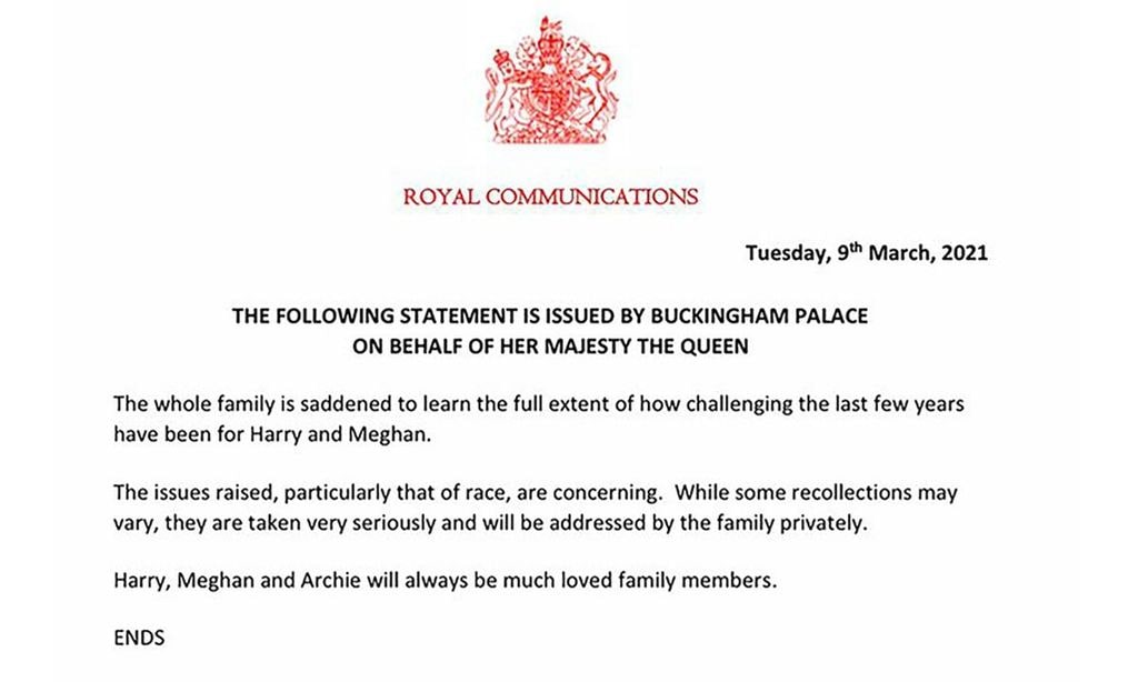 Comunicado Buckingham Palace