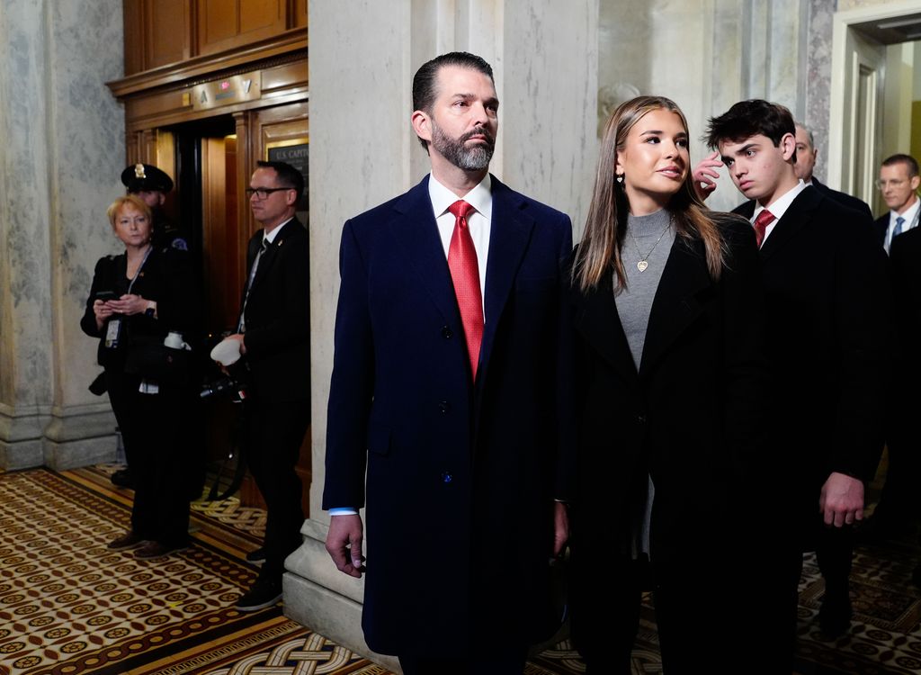 Donald Trump Jr. llega al acto en el Capitolio