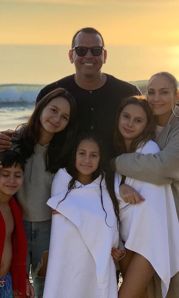 Alex Rodriguez, Jennifer Lopez y su familia